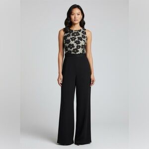 Hutch Black and Cream Floral Jumpsuit